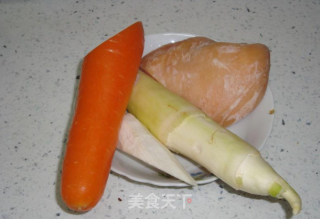 高茇炒鸡丝的做法步骤：1