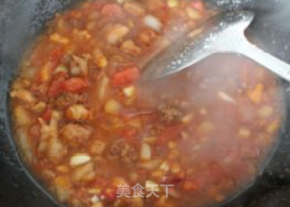 番茄肉酱香肠排排队意大利面的做法步骤：13