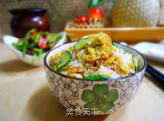 翡翠蛋炒饭的做法步骤：8