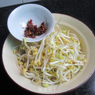 豆瓣酱炒豆芽菜的做法步骤：1