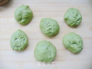 清新面包味——抹茶蜜豆面包卷的做法步骤：8