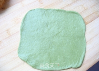 清新面包味——抹茶蜜豆面包卷的做法步骤：9