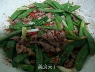 豌豆荚炒肉的做法步骤：6