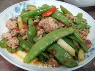 豌豆荚炒肉的做法步骤：7