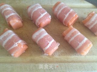 培根香料鲑鱼卷的做法步骤：2