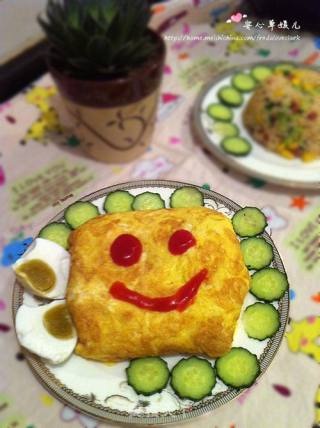 让剩米饭舞起来-----美味蛋包酱饭的做法步骤：16