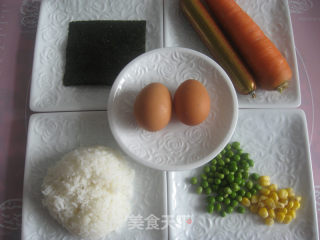 萌版小熊炒饭的做法步骤：1