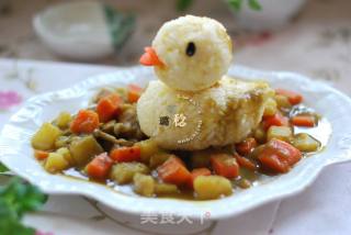 【大黄鸭黄金咖喱饭】的做法步骤：18