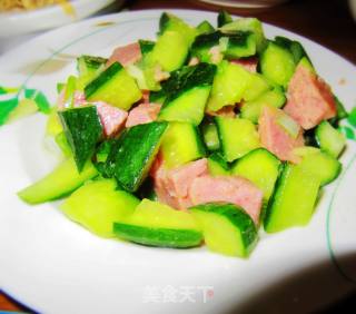 黄瓜拌午餐肉的做法步骤：9