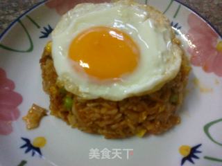韩式泡菜风味——泡菜炒饭的做法步骤：5
