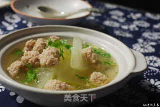 清热祛暑润肺生津喷香可口的美味汤汁—冬瓜丸子汤的做法步骤：18