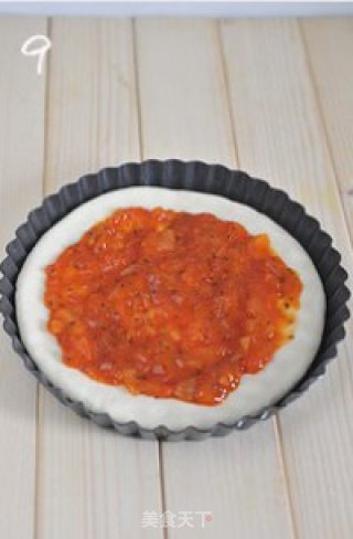 厚底鲜虾培根披萨的做法步骤：9