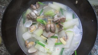 冬瓜花蛤汤的做法步骤：5