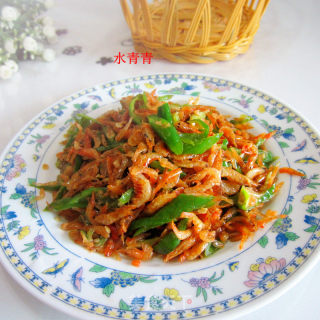 辣椒炒米虾的做法步骤：7