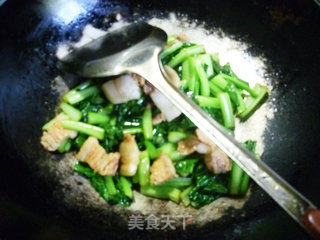 五花肉炒广东菜心的做法步骤：11