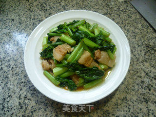 五花肉炒广东菜心的做法步骤：12