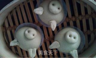 黑麦小猪豆沙包的做法步骤：6