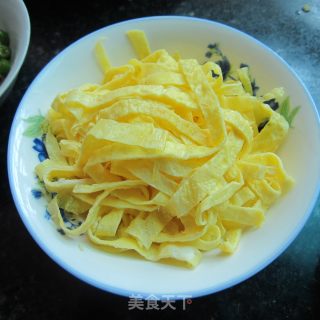 青椒蛋丝的做法步骤：5