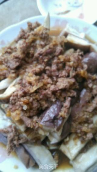肉末浇蒸茄子的做法步骤：6