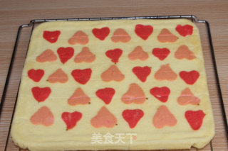 彩绘爱心蛋糕卷——七夕，送给爱人和孩子的礼物！的做法步骤：37