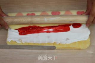 彩绘爱心蛋糕卷——七夕，送给爱人和孩子的礼物！的做法步骤：45