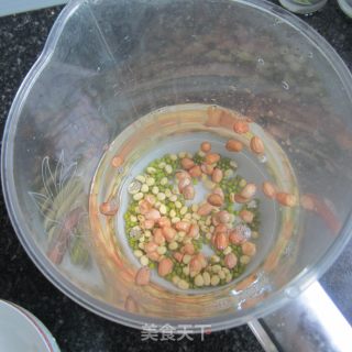 绿豆花生豆浆的做法步骤：2