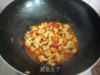 番茄炒花菜的做法步骤：10