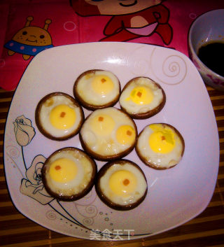 鸟窝下蛋（香菇蒸鸟蛋）的做法步骤：5