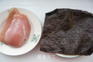 海苔鸡肉卷的做法步骤：1