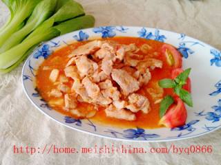 酸酸开胃菜——茄汁肉片的做法步骤：12