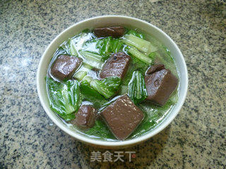 鹅血小白菜汤的做法步骤：11