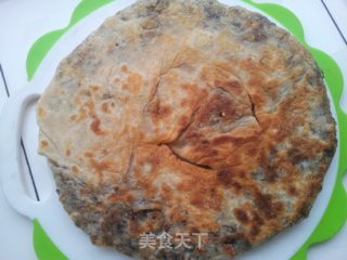 滚圪针芽菜（鬼针草）煎饼的做法步骤：12