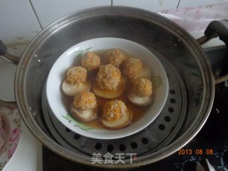 香菇蒸胡萝卜丸子的做法步骤：9