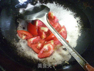 番茄炒鸡蛋盖浇螺丝面的做法步骤：9