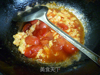 番茄炒鸡蛋盖浇螺丝面的做法步骤：17