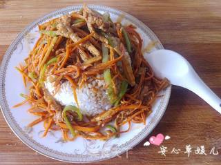 下饭菜---鱼香肉丝盖浇饭的做法步骤：8