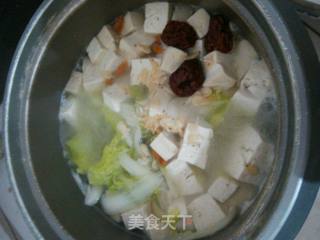 娃娃菜豆腐减肥汤的做法步骤：5