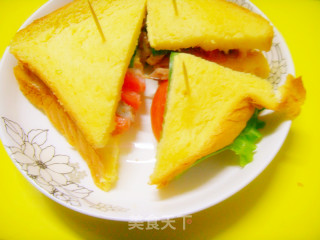烤鸭熏肉三明治的做法步骤：7