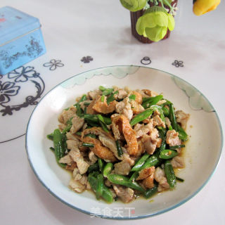 猪肉油豆腐炒四季豆的做法步骤：8