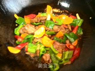双椒小炒肉的做法步骤：6