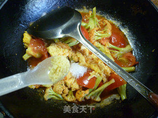 鸡蛋番茄炒花菜的做法步骤：16