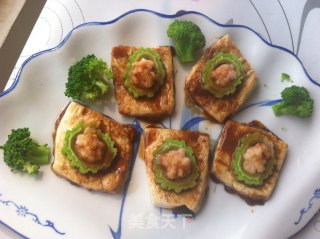 【蚝油豆腐苦瓜盅】的做法步骤：17