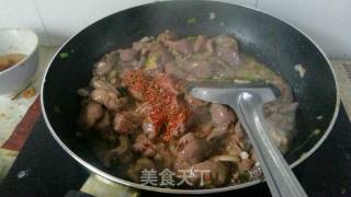 孜然青椒炒鸡心的做法步骤：6
