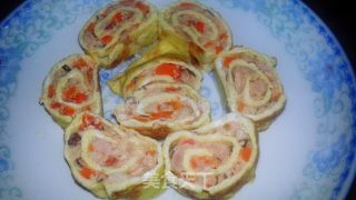 香菇猪肉鸡蛋卷的做法步骤：12