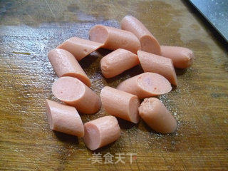 火腿肠南瓜鹌鹑蛋的做法步骤：5