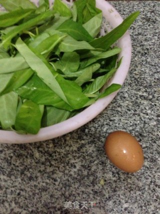 菜叶鸡蛋汤的做法步骤：1