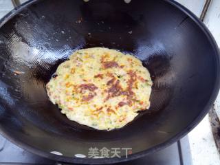 营养美味简易早餐———鸡蛋黄瓜火腿肉末小葱饼的做法步骤：7