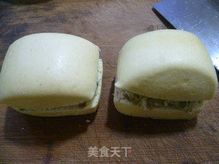 玉米馒头夹咸菜鸡蛋的做法步骤：14