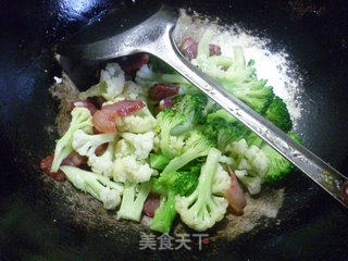 腊肉炒双花的做法步骤：8
