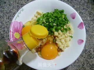 韭菜玉米馒头煎饼的做法步骤：6